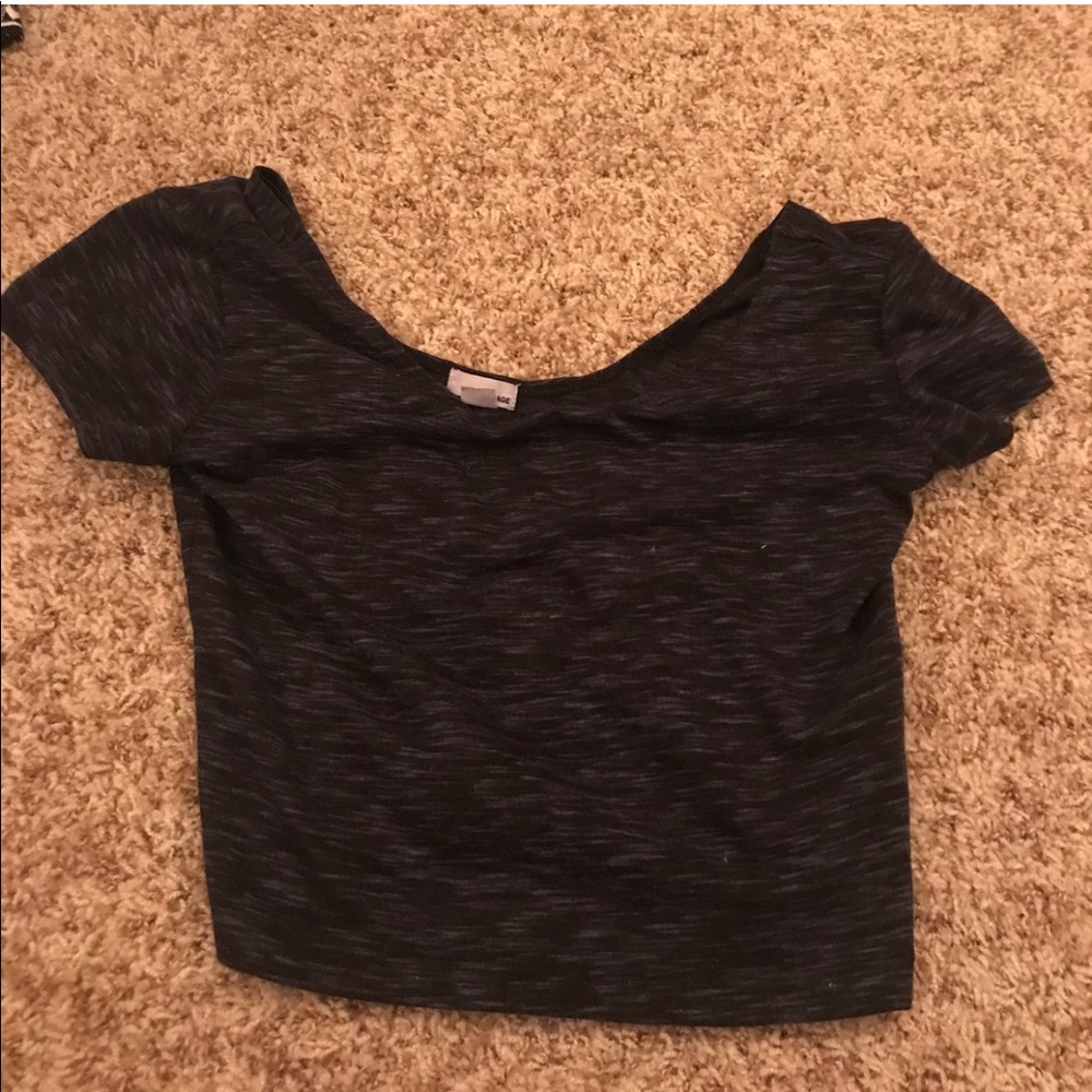 Garage navy blue crop top